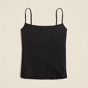 J.Crew Stretch Cotton Shelf Bra Tank Top Black Size XS
